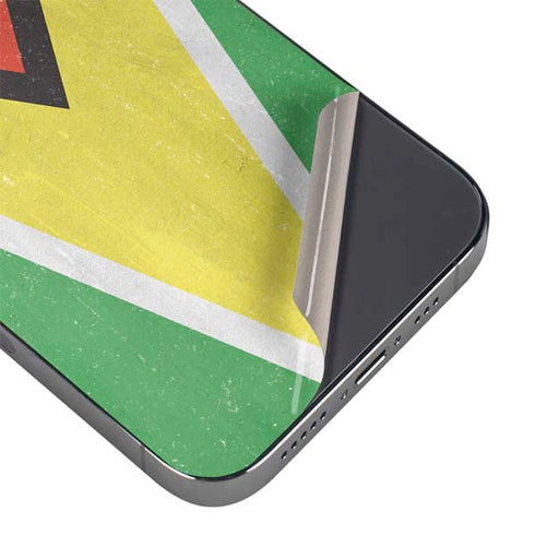 Guyana Flag Distressed iPhone 14 Pro Skin